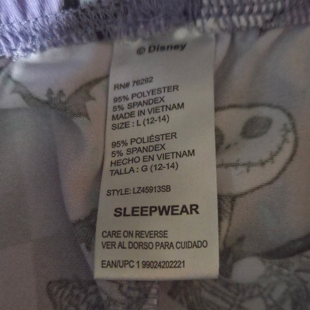 Disney Nightmare Before Christmas Pajama Set Womens L Short Sleeve - Picture 6 of 7